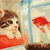 A Cat And A Red Fish Painting By Number