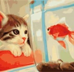 A Cat And A Red Fish Painting By Number