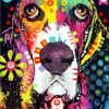 Abstract Colorful Dog Painting By Number