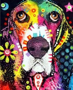 Abstract Colorful Dog Painting By Number