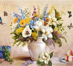 Abstract Flowers In Vase Painting By Number