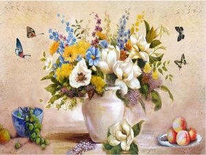 Abstract Flowers In Vase Painting By Number