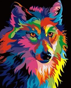 Abstract Wolf Painting By Number