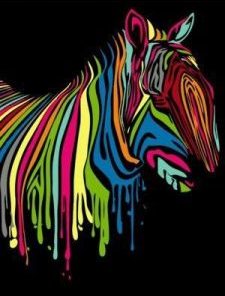 Abstract Zebra Painting By Number