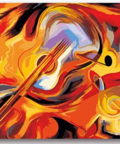 Abstract Guitar Violin Painting By Number