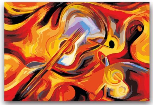 Abstract Guitar Violin Painting By Number