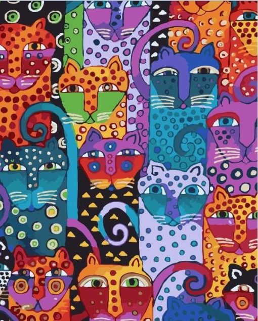 Cats Heads Painting By Number