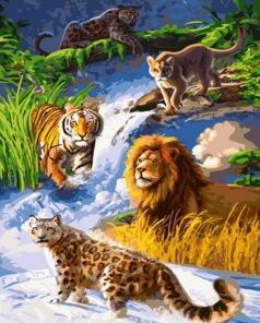 African Big Cats Painting By Number