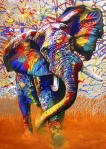 African Elephant Painting By Number