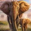 African Elephants Painting By Number