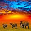 African Safari Elephants Painting By Number