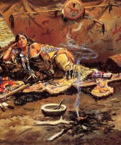 American Indian Woman Painting By Number