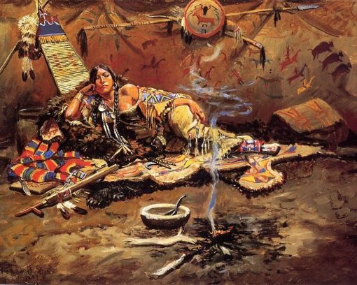 American Indian Woman Painting By Number