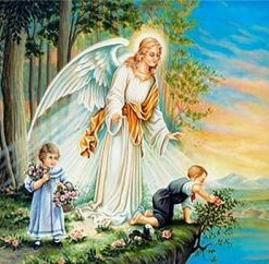 Angel Guarding Children Painting By Number