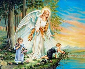 Angel Guarding Children Painting By Number