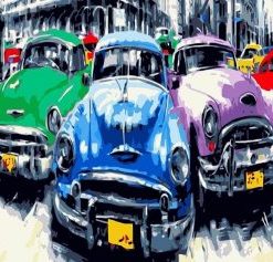 Antique Car In Havana Painting By Number