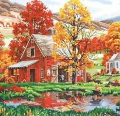 Autumn Farmhouse Painting By Number