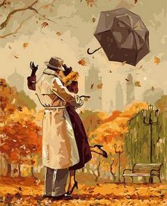 Autumn Loving Couple Painting By Number