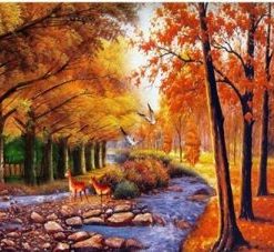 Autumn Tree Forest Painting By Number