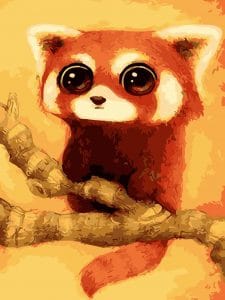 Baby Red Panda Painting By Number