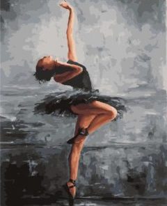 Ballerina In Black Painting By Number