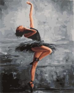 Ballerina In Black Painting By Number