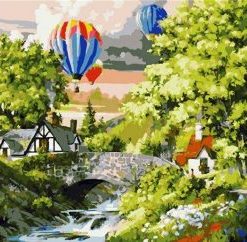 Balloons Over Village Painting By Number