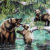 Bear Mom With Babies Painting By Number