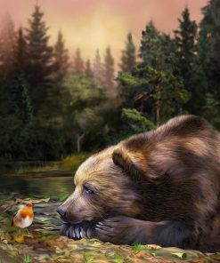 Bear And Sparrow Painting By Number