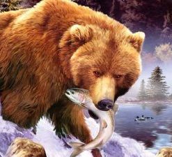 Bears Eat Fish Painting By Number