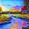 Beautiful Sunset Painting By Number