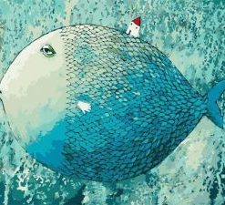 Big Blue Fish Painting By Number