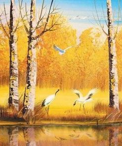 Birch Autumn Forest Painting By Number