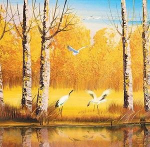 Birch Autumn Forest Painting By Number