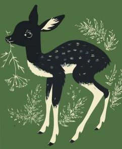 Black Female Deer Painting By Number