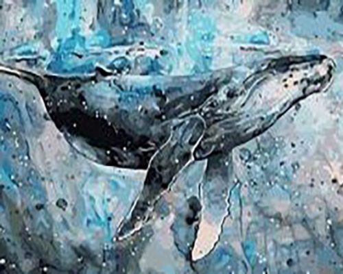 Blue Big Whale Painting By Number