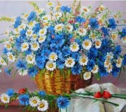 Blue Chamomile Painting By Number