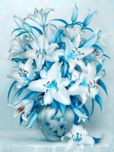 Blue Heart Lily Painting By Number