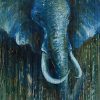 Blue Elephant On Wood Painting By Number