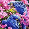 Bougainvillea Parrots Painting By Number