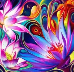 Colorful Flowers Painting By Number