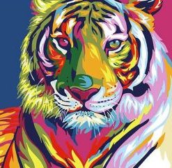 Colorful Tiger Painting By Number