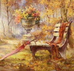 Garden And Bench Painting By Number