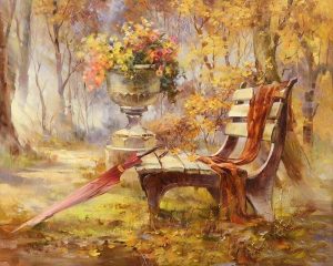 Garden And Bench Painting By Number