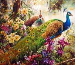 Peafowls Painting By Number