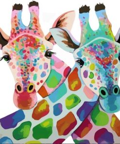 Colorful Giraffes paint by numbers