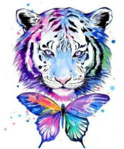 Tiger And Butterfly Painting By Number