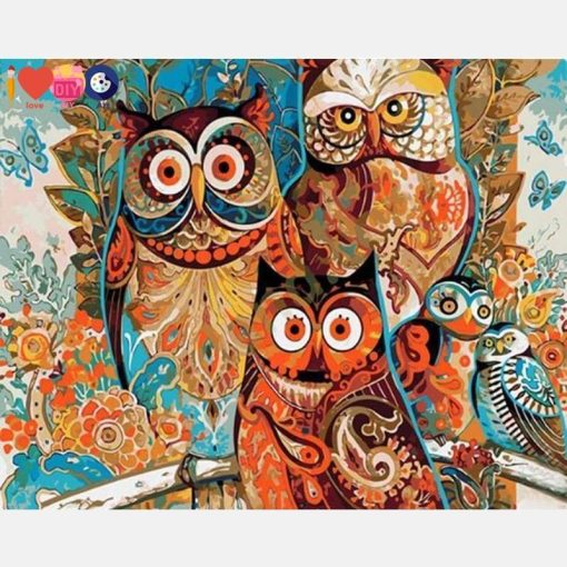 Artistic Owl Painting By Number