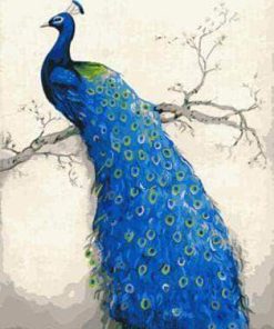 Blue Peacock Painting By Number