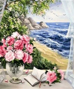 Flowers By The Sea - DIY Paint By Numbers - Numeral Paint